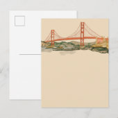 Postale Carte de San Francisco Golden Gate Bridge (Devant / Derrière)