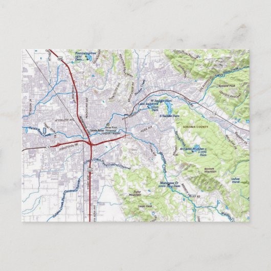 Postale Carte de Santa Rosa, Californie (Devant)