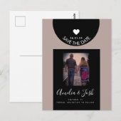 Postale Carte de sauvegarde de date avec formes noires mod (Devant / Derrière)