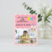 Postale Carte de sauvegarde de date d'anniversaire de ball (Debout devant)