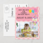 Postale Carte de sauvegarde de date d'anniversaire de ball (Devant / Derrière)