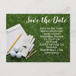 Postale Carte de sauvegarde de date de golf avec balle de