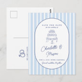 Postale Carte de sauvegarde de date minimale à rayure de c (Devant / Derrière)