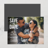 Postale Carte de sauvegarde de date photo typographique mo (Devant / Derrière)