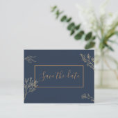 Postale Carte de sauvegarde de date Saphir Mers Bleu Or (Debout devant)
