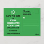 Postale Carte de sauvegarde de la date du Bar Mitzvah avec (Dos)