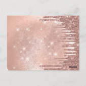Postale Carte de sauvegarde Rose Gold pour fête d'annivers (Dos)