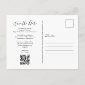 Postale Carte de Save the Date avec code QR pour guirlande (Dos)