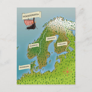Postale Carte de Scandinave