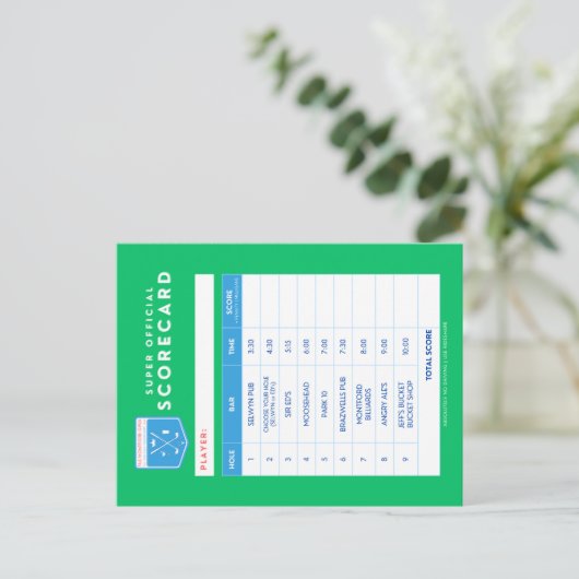 Postale carte de score (Debout devant)