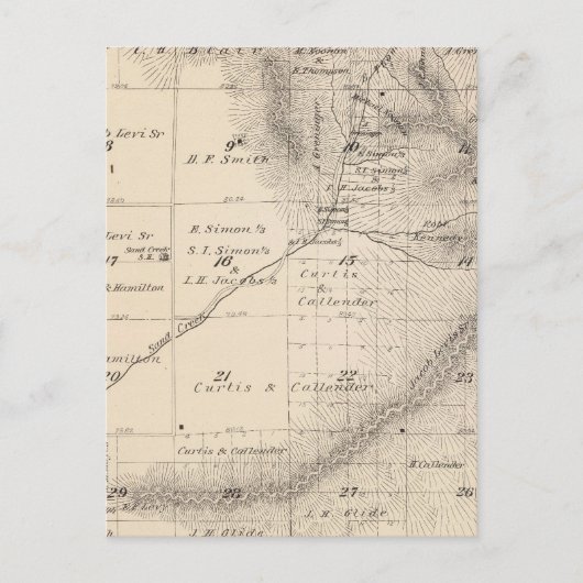 Postale Carte de section du comté de T15S R25E Tulare (Devant)