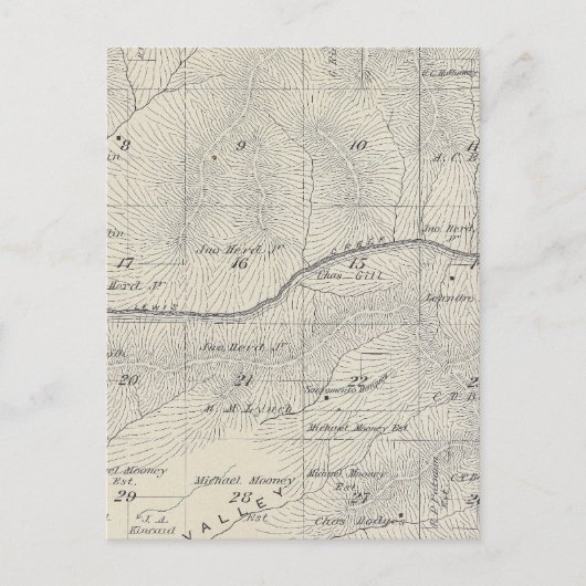 Postale Carte de section du comté de T20S R28E Tulare (Devant)