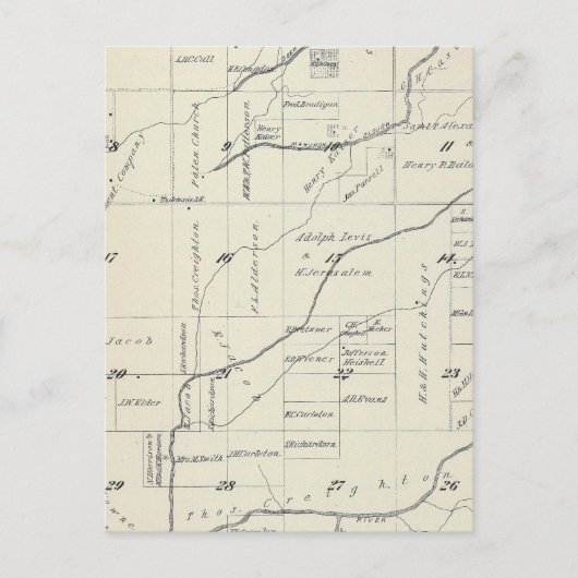 Postale Carte de section du comté de T21S R23E Tulare (Devant)
