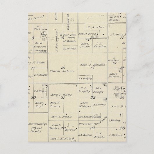 Postale Carte de section du comté de T22S R24E Tulare (Devant)