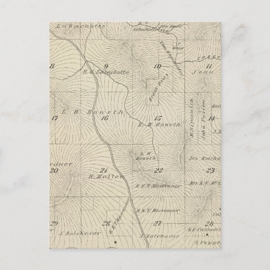 Postale Carte de section du comté de T23S R29E Tulare (Devant)