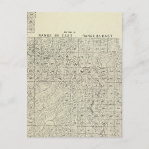 Postale Carte de section du comté de Tulare T1820S R3236E