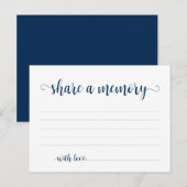 Postale Carte de service funéraire, bleu marine, Partagez  (Devant / Derrière)