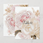 Postale Carte de siège à table florale rose et de couleur (Devant / Derrière)