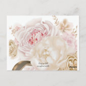 Postale Carte de siège à table florale rose et de couleur (Dos)