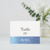 Postale Carte de Siège de Table à Paillettes Faux Bleu (Debout devant)