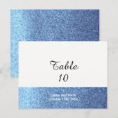 Postale Carte de Siège de Table à Paillettes Faux Bleu (Devant / Derrière)