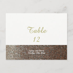 Postale Carte de Siège de Table à Paillettes Faux Rose