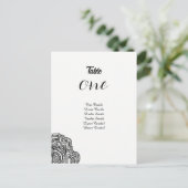 Postale Carte de siège de table de conception du coin noir (Debout devant)