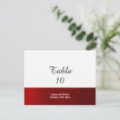 Postale Carte de Siège de Table Rouge Faux Paillettes (Debout devant)
