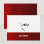 Postale Carte de Siège de Table Rouge Faux Paillettes (Devant / Derrière)