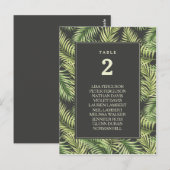 Postale Carte de siège Mariage Feuille de palme tropicale (Devant / Derrière)