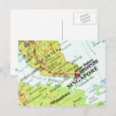 Postale Carte de Singapour (Devant / Derrière)