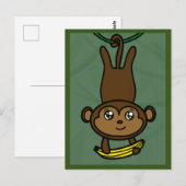 Postale Carte de singe suspendu amusante (Devant / Derrière)