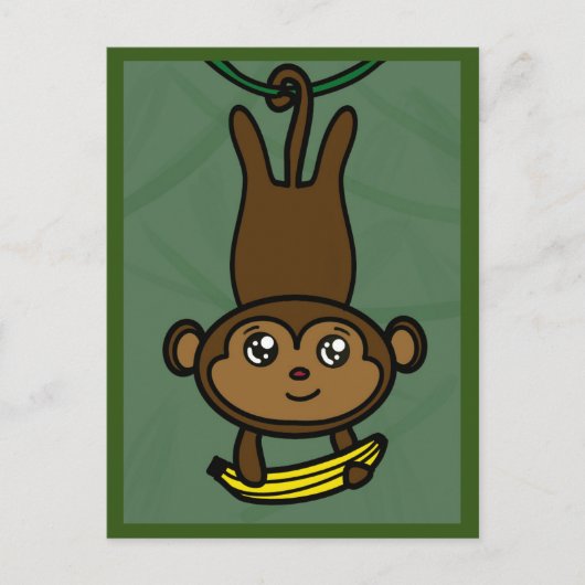 Postale Carte de singe suspendu amusante (Devant)