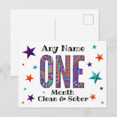 Postale Carte de sobriété d'un mois ou d'une année nom per (Devant / Derrière)