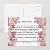 Postale Carte de soins après extension de cils (Devant / Derrière)