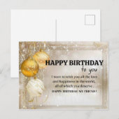 POSTALE CARTE DE SOUHAIT D'ANNIVERSAIRE (Devant / Derrière)