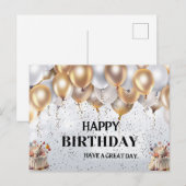 POSTALE CARTE DE SOUHAIT D'ANNIVERSAIRE (Devant / Derrière)