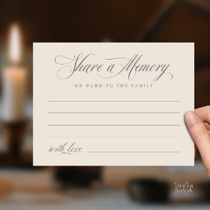 Postale Carte de souvenir de service funéraire à partager