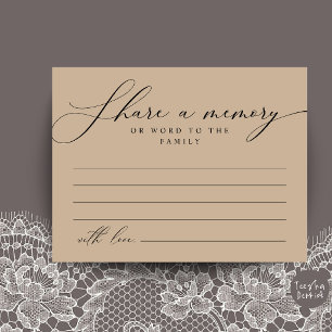 Postale Carte de souvenir de service funéraire, partager u