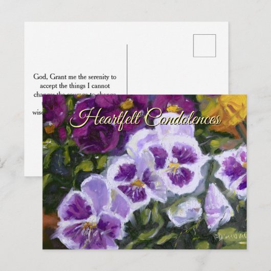 Postale Carte de souvenir et de commémoration Violet Vert (Devant / Derrière)
