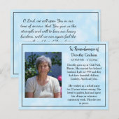 Postale Carte de souvenir pour funérailles ou souvenir com (Devant / Derrière)