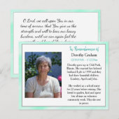 Postale Carte de souvenir pour les funérailles ou les cons (Devant / Derrière)