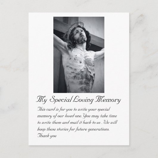 Postale Carte de souvenir spéciale pour mariage funéraire (Devant)