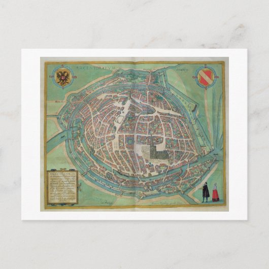 Postale Carte de Strasbourg, de Civitates Orbis Terrarum (Devant)
