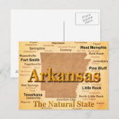 Postale Carte de style Vintage Arkansas (Devant / Derrière)