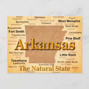 Postale Carte de style Vintage Arkansas