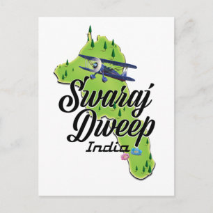 Postale Carte de Swaraj Dweep Inde