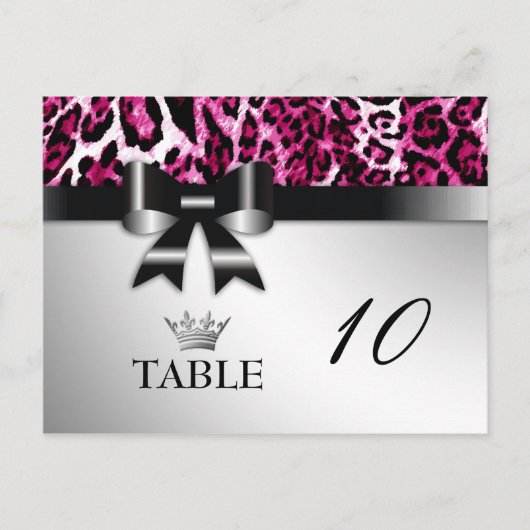 Postale Carte de table 311 Bowlicious Hot Pink Leopard (Devant)