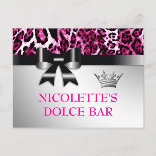 Postale Carte de table 311 Bowlicious Hot Pink Leopard (Devant)