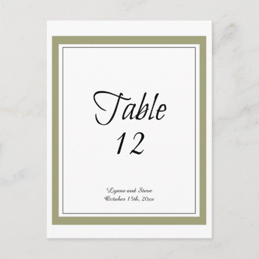 Postale Carte de table à bordure dorée (Devant)